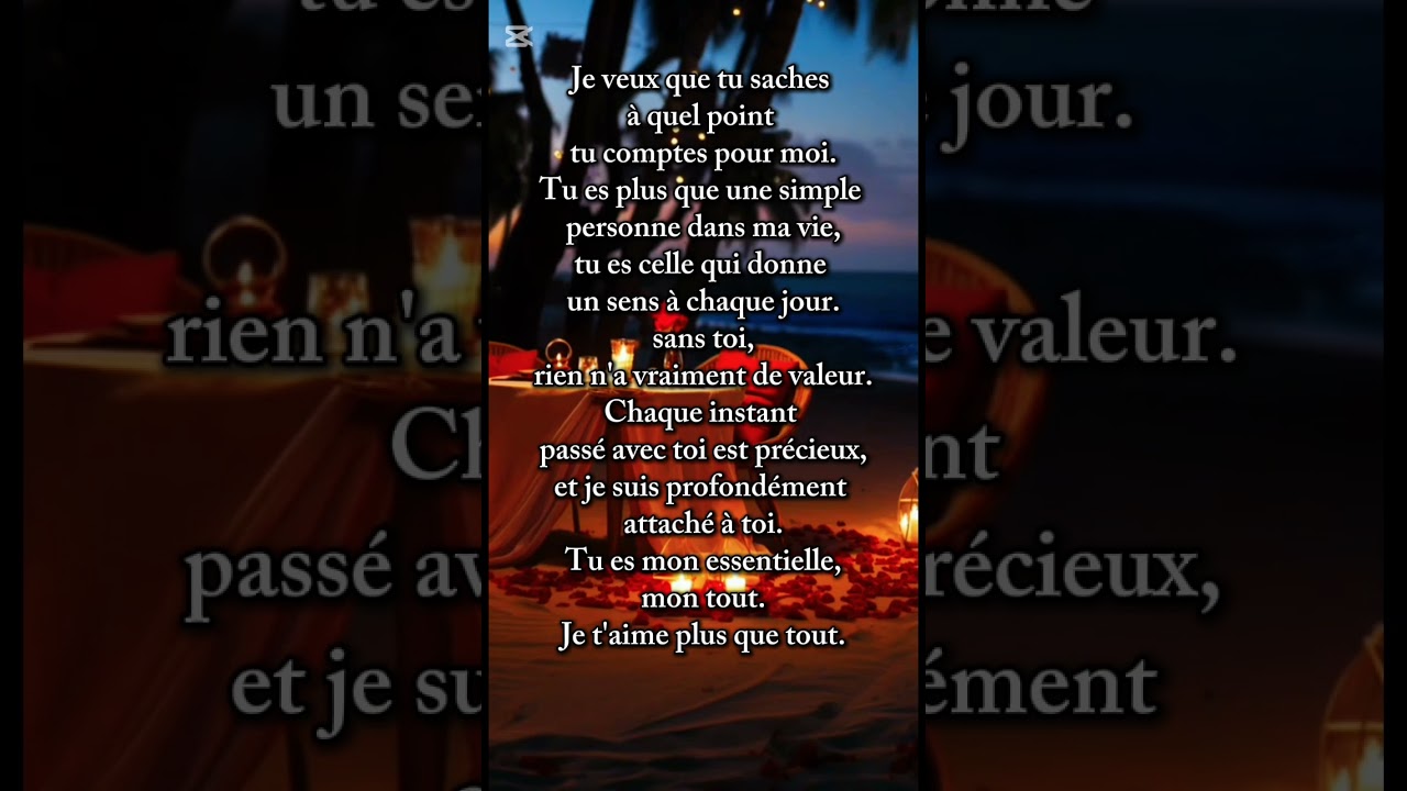 💕Tu es mon essentielle 💕 #lettre #amour #citation #message #vie #poeme