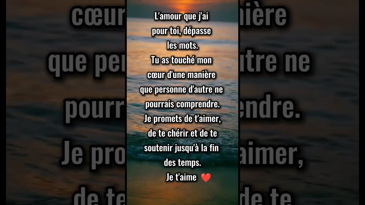 💕L'amour que j'ai pour toi, dépasse les mots 💕#amour #lettre #citation #message #poèmes #love